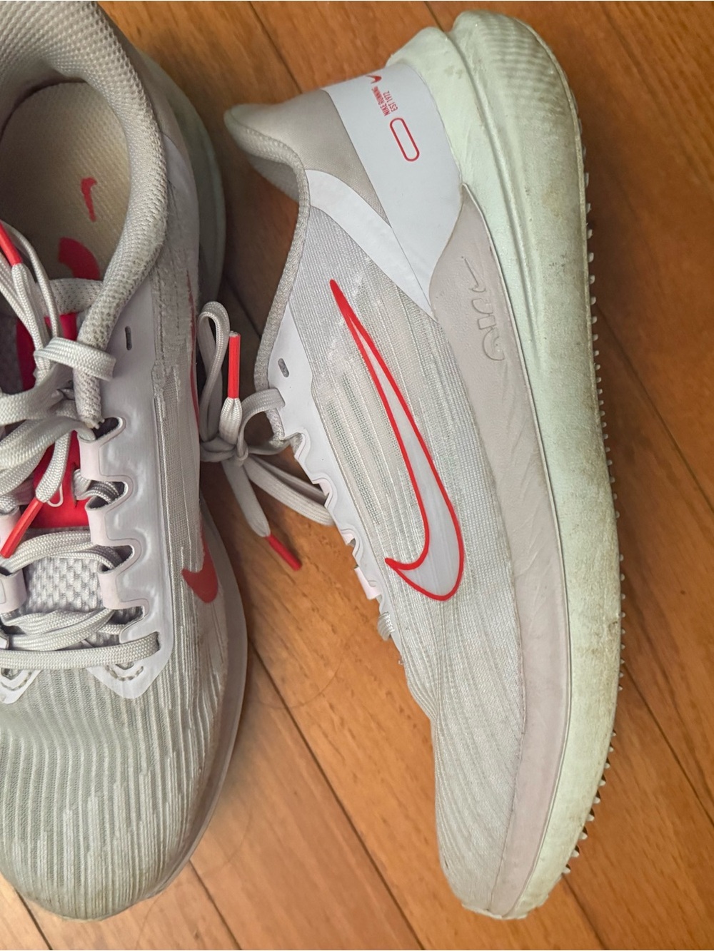 Nike Women’s Athletic Shoes - Light Gray with Coral Accents